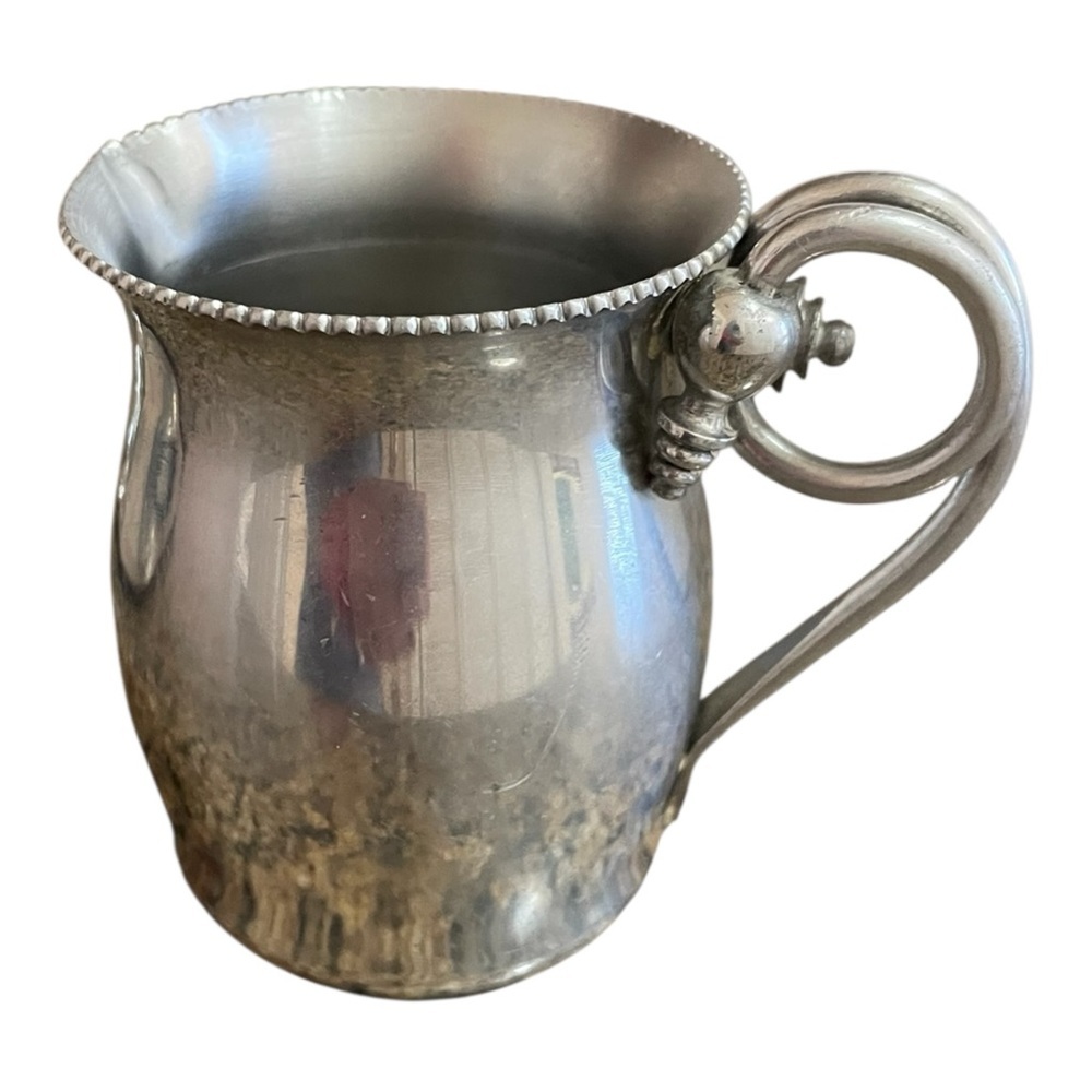 Vintage B.W. Buenilum Hammered Aluminum Creamer & Sugar Set with Matching Tray. - Picture 5 of 16